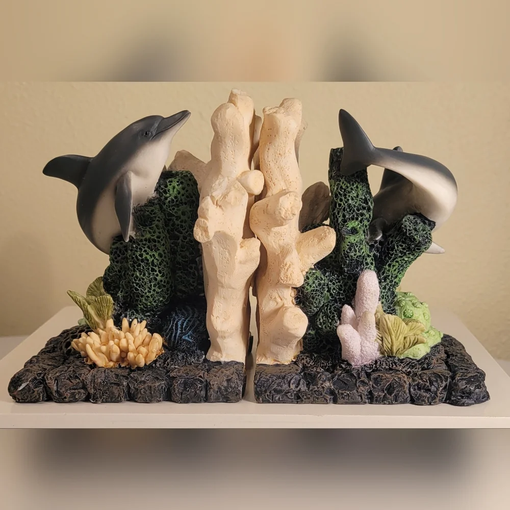 Dolphin Coral Reef Bookends - Picture 2 of 9